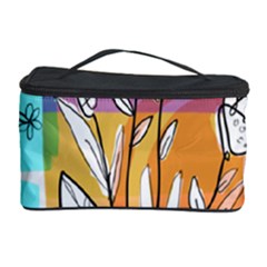 Flower Leaves Foliage Grass Doodle Cosmetic Storage Case by Grandong