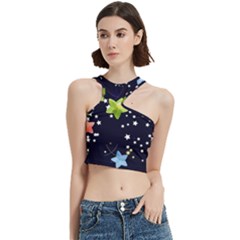 Abstract Eart Cover Blue Gift Cut Out Top