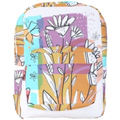 Flower Leaves Foliage Grass Doodle Full Print Backpack by Grandong