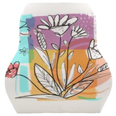 Flower Leaves Foliage Grass Doodle Car Seat Back Cushion  by Grandong