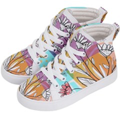 Flower Leaves Foliage Grass Doodle Kids  Hi-top Skate Sneakers by Grandong