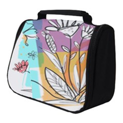 Flower Leaves Foliage Grass Doodle Full Print Travel Pouch (small) by Grandong