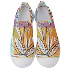 Flower Leaves Foliage Grass Doodle Men s Slip On Sneakers