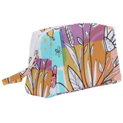 Flower Leaves Foliage Grass Doodle Wristlet Pouch Bag (large) by Grandong