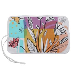 Flower Leaves Foliage Grass Doodle Pen Storage Case (m) by Grandong