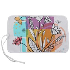 Flower Leaves Foliage Grass Doodle Pen Storage Case (l) by Grandong