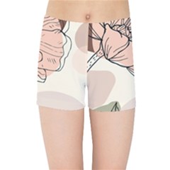 Abstract Flower Leaves Pattern Kids  Sports Shorts by Grandong