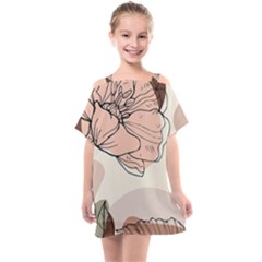 Abstract Flower Leaves Pattern Kids  One Piece Chiffon Dress by Grandong