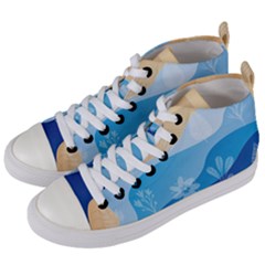 Flower Branch Corolla Wreath Lease Art Women s Mid-top Canvas Sneakers by Grandong