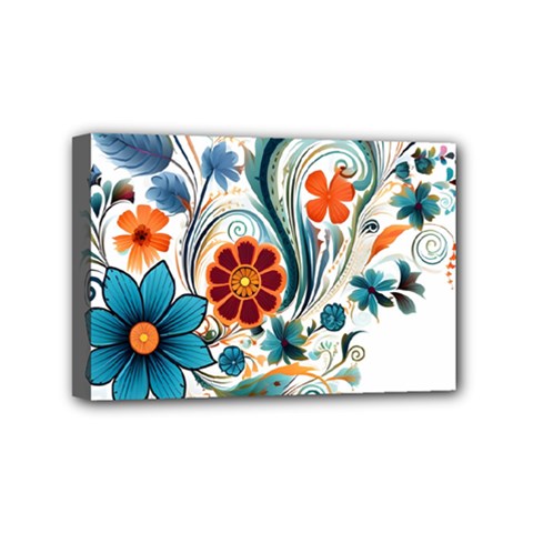 Flowers Scrapbook Decorate Mini Canvas 6  X 4  (stretched) by Grandong