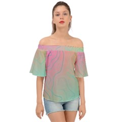 Lines Shapes Stripes Corolla Off Shoulder Short Sleeve Top by Grandong