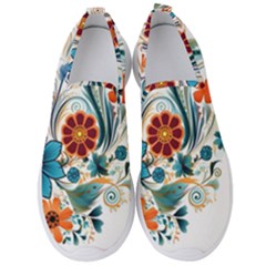 Flowers Scrapbook Decorate Men s Slip On Sneakers