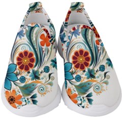 Flowers Scrapbook Decorate Kids  Slip On Sneakers