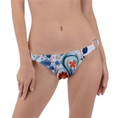 Flowers Scrapbook Decorate Ring Detail Bikini Bottoms by Grandong