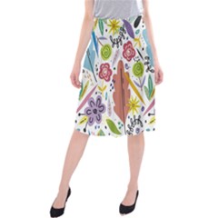 Flowers Spring Background Wallpaper Midi Beach Skirt by Grandong