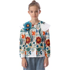 Flowers Scrapbook Decorate Kids  Peter Pan Collar Blouse by Grandong