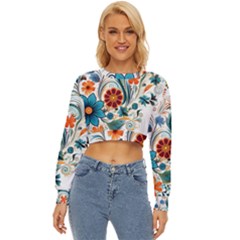 Flowers Scrapbook Decorate Lightweight Long Sleeve Sweatshirt by Grandong