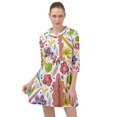 Flowers Spring Background Wallpaper Mini Skater Shirt Dress by Grandong