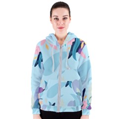 Leaves Nature Background Plants Women s Zipper Hoodie by Grandong