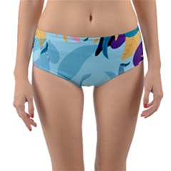 Leaves Nature Background Plants Reversible Mid-waist Bikini Bottoms by Grandong