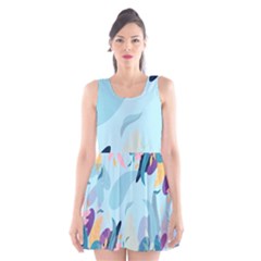 Leaves Nature Background Plants Scoop Neck Skater Dress by Grandong