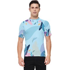 Leaves Nature Background Plants Men s Short Sleeve Rash Guard by Grandong