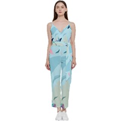 Leaves Nature Background Plants V-neck Camisole Jumpsuit by Grandong