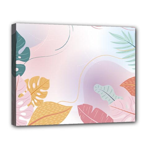 Plants Leaves Wallpaper Background Canvas 14  X 11  (stretched) by Grandong