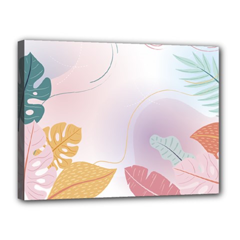 Plants Leaves Wallpaper Background Canvas 16  X 12  (stretched) by Grandong