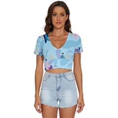 Leaves Nature Background Plants V-neck Crop Top by Grandong