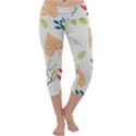 Leaves Plants Background Branches Capri Yoga Leggings View1