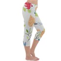 Leaves Plants Background Branches Capri Yoga Leggings View3