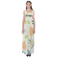 Leaves Plants Background Branches Empire Waist Maxi Dress by Grandong