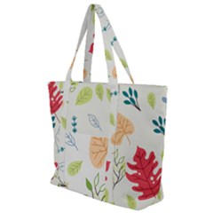 Leaves Plants Background Branches Zip Up Canvas Bag by Grandong