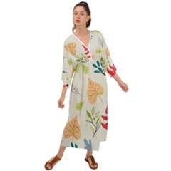 Leaves Plants Background Branches Grecian Style  Maxi Dress by Grandong