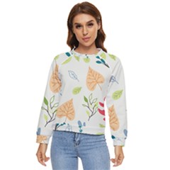 Leaves Plants Background Branches Women s Long Sleeve Raglan T-shirt