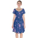 Flowers Floral Background Short Sleeve Bardot Dress View1