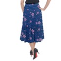 Flowers Floral Background Midi Mermaid Skirt View2