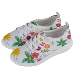 Flowers Leaves Background Floral Women s Lightweight Sports Shoes by Grandong