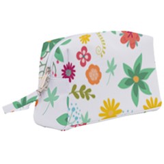 Flowers Leaves Background Floral Wristlet Pouch Bag (large) by Grandong