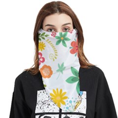 Flowers Leaves Background Floral Face Covering Bandana (triangle) by Grandong