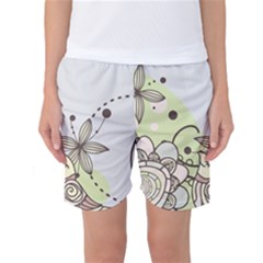 Flowers Bird Floral Floral Design Women s Basketball Shorts by Grandong