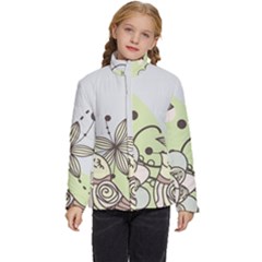 Flowers Bird Floral Floral Design Kids  Puffer Bubble Jacket Coat by Grandong