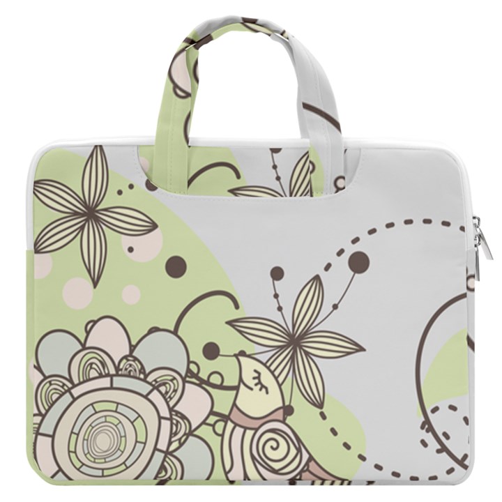 Flowers Bird Floral Floral Design MacBook Pro 16  Double Pocket Laptop Bag 