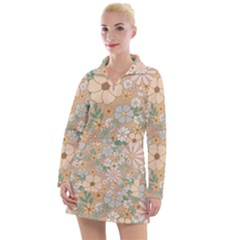 Floral Flowers Bloom Blossom Art Women s Long Sleeve Casual Dress by Grandong