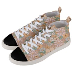 Floral Flowers Bloom Blossom Art Men s Mid-top Canvas Sneakers by Grandong