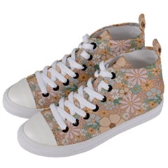 Floral Flowers Bloom Blossom Art Women s Mid-top Canvas Sneakers by Grandong