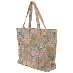 Floral Flowers Bloom Blossom Art Zip Up Canvas Bag by Grandong