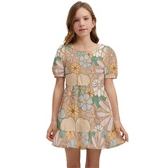 Floral Flowers Bloom Blossom Art Kids  Short Sleeve Dolly Dress by Grandong