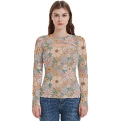 Floral Flowers Bloom Blossom Art Women s Cut Out Long Sleeve T-shirt by Grandong